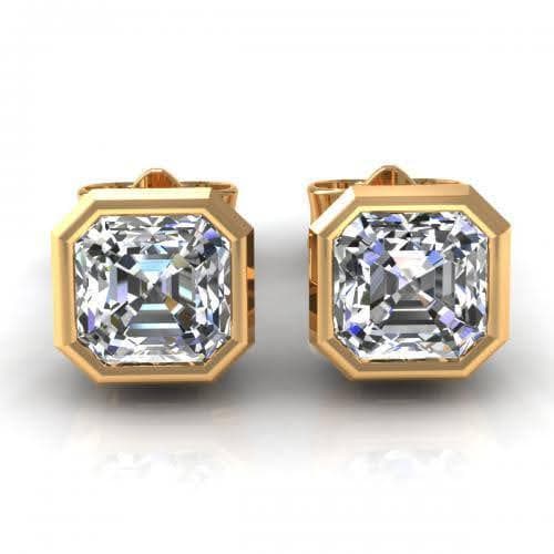 0.25-2.00 CT Ascher Cut Diamonds - Stud Earrings - Primestyle.com