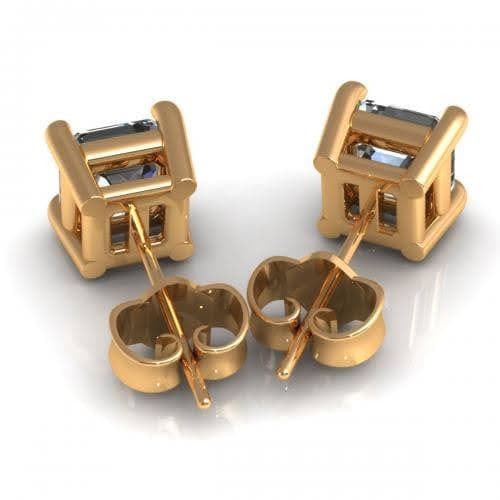 0.25-2.00 CT Ascher Cut Natural Diamonds - Stud Earrings