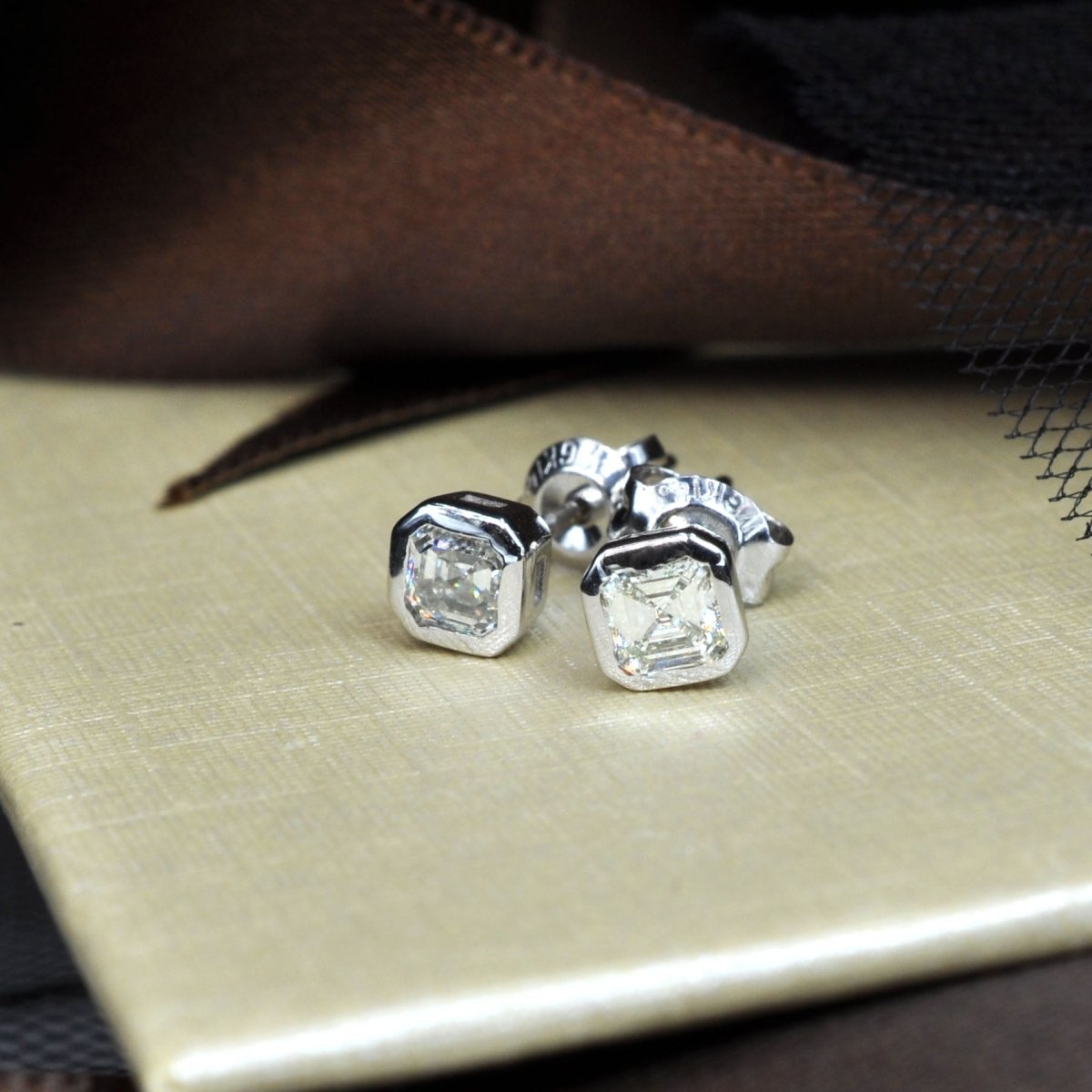 0.25-2.00 CT Ascher Cut Diamonds - Stud Earrings - Primestyle.com