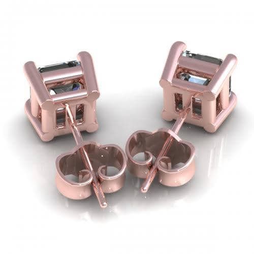 0.25 - 2.00 CT Ascher Cut Natural Diamonds - Stud Earrings - Primestyle.com