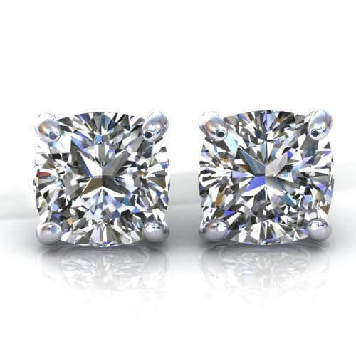 0.25-2.00 CT Cushion Cut Diamonds - Stud Earrings - Primestyle.com