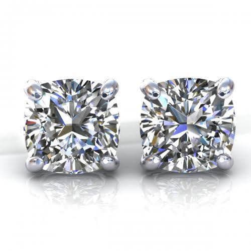 0.25-2.00 CT Cushion Cut Natural Diamonds - Stud Earrings