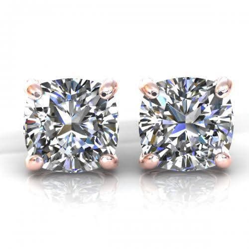 0.25-2.00 CT Cushion Cut Diamonds - Stud Earrings - Primestyle.com