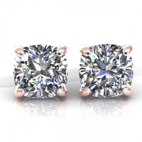 0.25-2.00 CT Cushion Cut Natural Diamonds - Stud Earrings