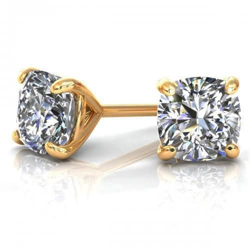 0.25-2.00 CT Cushion Cut Diamonds - Stud Earrings - Primestyle.com