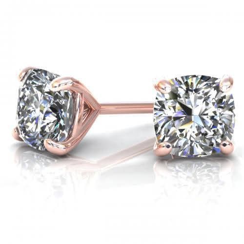 0.25-2.00 CT Cushion Cut Diamonds - Stud Earrings