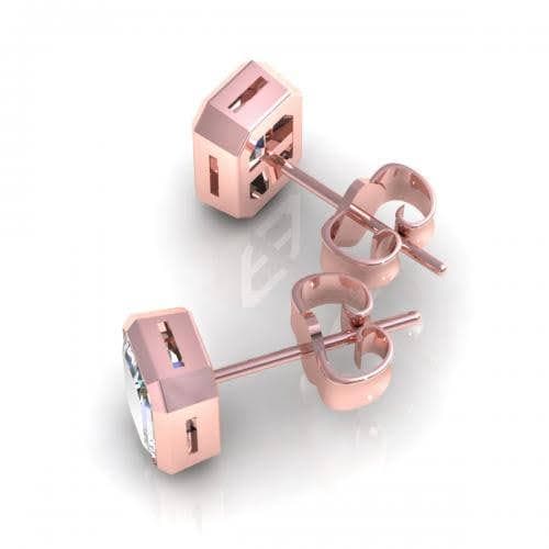 0.25-2.00 CT Emerald Cut Natural Diamonds - Stud Earrings