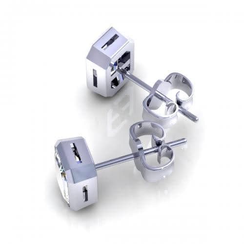 0.25-2.00 CT Emerald Cut Natural Diamonds - Stud Earrings