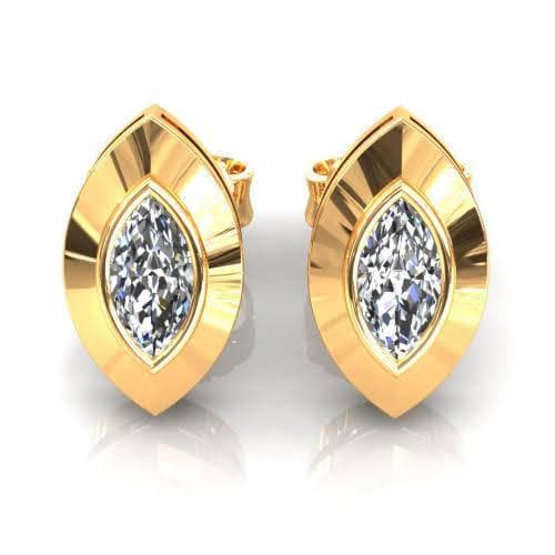0.25-2.00 CT Marquise Cut Natural Diamonds - Stud Earrings