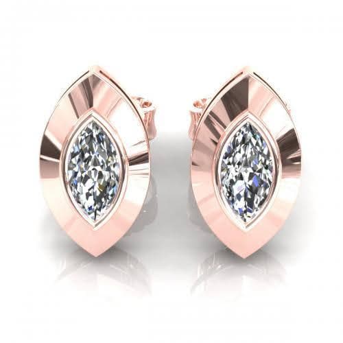 0.25-2.00 CT Marquise Cut Natural Diamonds - Stud Earrings