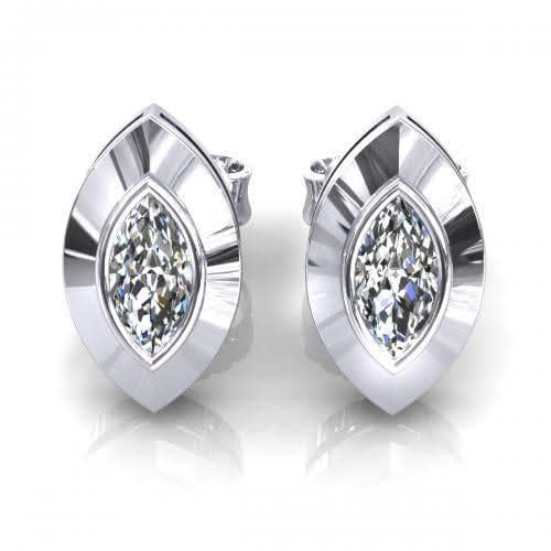 0.25-2.00 CT Marquise Cut Natural Diamonds - Stud Earrings