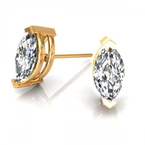 0.25-2.00 CT Marquise Cut Natural Diamonds - Stud Earrings