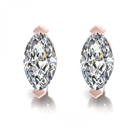 0.25-2.00 CT Marquise Cut Natural Diamonds - Stud Earrings