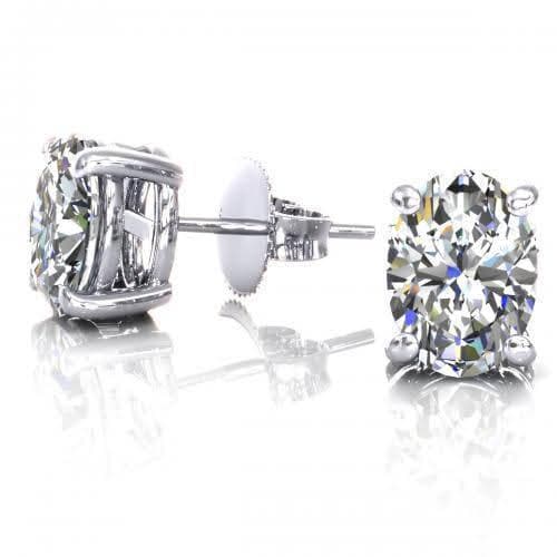 0.25-2.00 CT Oval Cut Natural Diamonds - Stud Earrings
