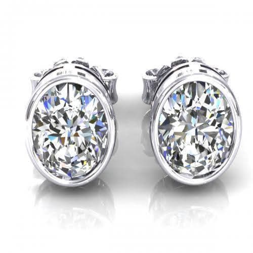 0.25-2.00 CT Oval Cut Diamonds - Stud Earrings - Primestyle.com