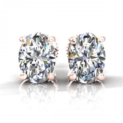 0.25-2.00 CT Oval Cut Diamonds - Stud Earrings - Primestyle.com