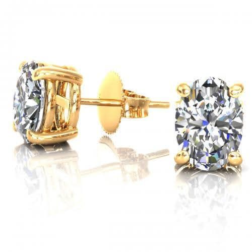 0.25-2.00 CT Oval Cut Diamonds - Stud Earrings - Primestyle.com