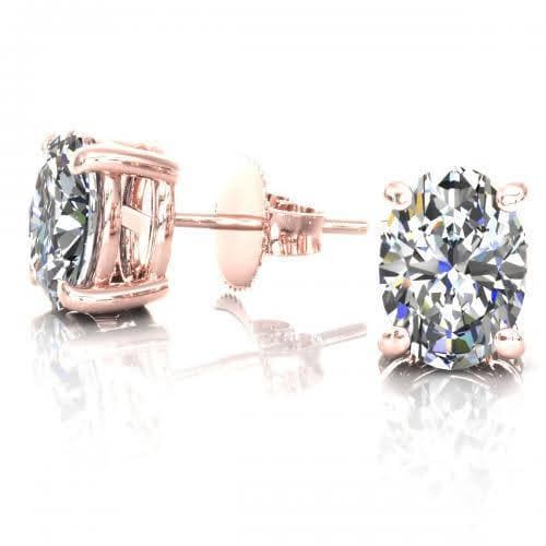 0.25-2.00 CT Oval Cut Natural Diamonds - Stud Earrings