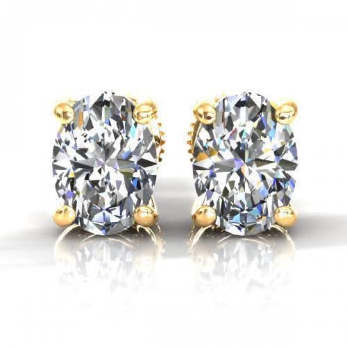 0.25-2.00 CT Oval Cut Diamonds - Stud Earrings - Primestyle.com