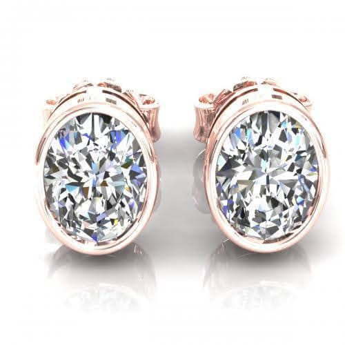 0.25-2.00 CT Oval Cut Diamonds - Stud Earrings - Primestyle.com