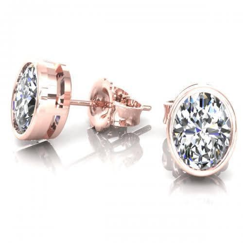 0.25-2.00 CT Oval Cut Natural Diamonds - Stud Earrings