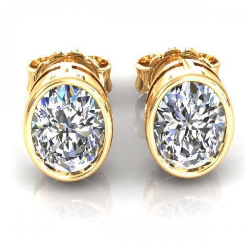 0.25-2.00 CT Oval Cut Natural Diamonds - Stud Earrings