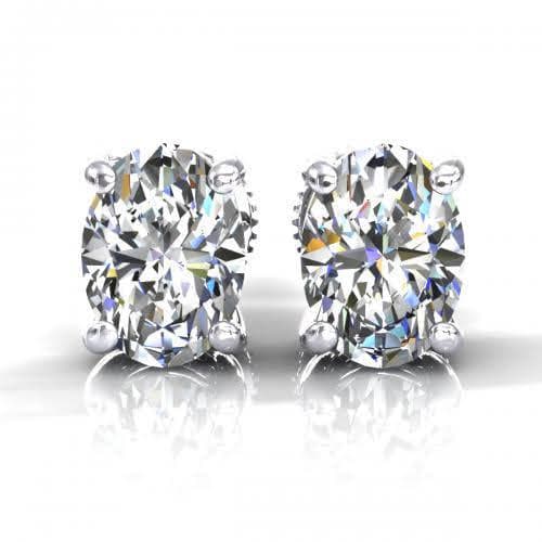 0.25-2.00 CT Oval Cut Diamonds - Stud Earrings - Primestyle.com