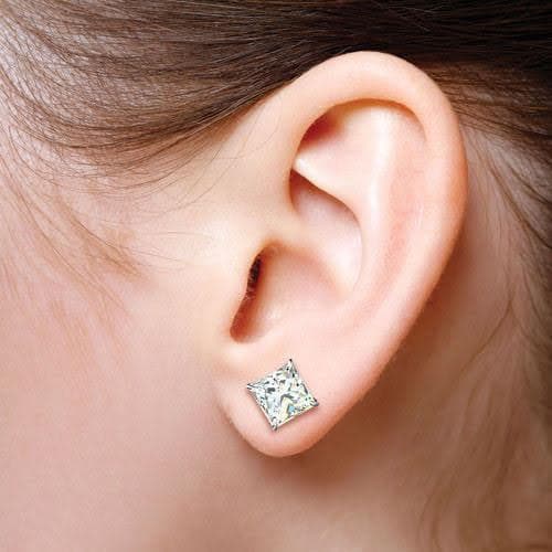 0.25-2.00 CT Princess Cut Diamonds - Stud Earrings - Primestyle.com