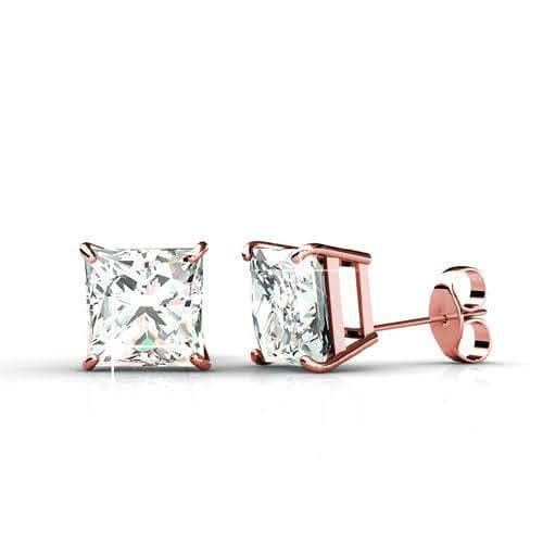 0.25-2.00 CT Princess Cut Diamonds - Stud Earrings - Primestyle.com