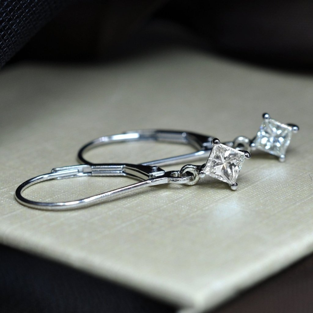 0.25 - 2.00 CT Princess Cut Natural Diamonds - Stud Earrings - Primestyle.com