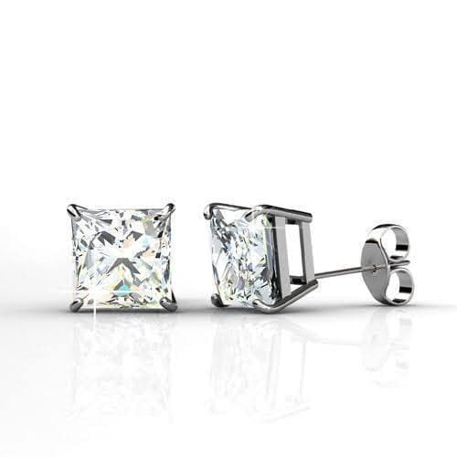 0.25-2.00 CT Princess Cut Diamonds - Stud Earrings - Primestyle.com