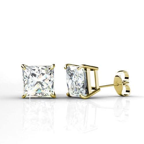 0.25-2.00 CT Princess Cut Diamonds - Stud Earrings - Primestyle.com