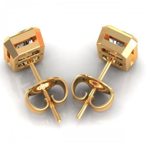 0.25-2.00 CT Radiant Cut Natural Diamonds - Stud Earrings