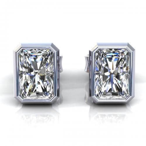 0.25-2.00 CT Radiant Cut Diamonds - Stud Earrings - Primestyle.com