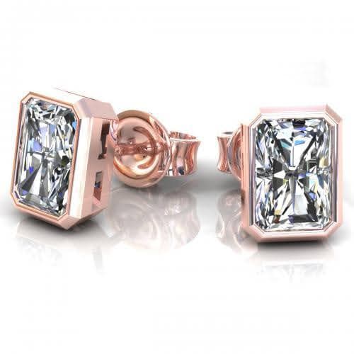 0.25-2.00 CT Radiant Cut Natural Diamonds - Stud Earrings