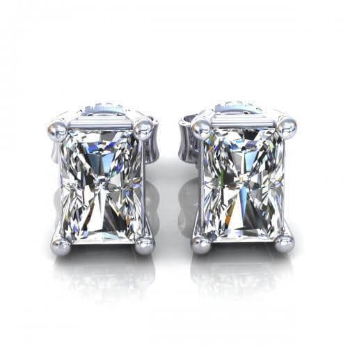 0.25-2.00 CT Radiant Cut Diamonds - Stud Earrings - Primestyle.com