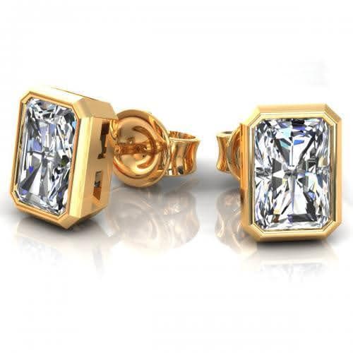 0.25-2.00 CT Radiant Cut Natural Diamonds - Stud Earrings