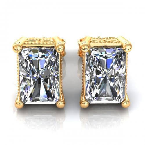 0.25-2.00 CT Radiant Cut Diamonds - Stud Earrings - Primestyle.com