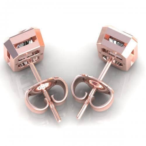 0.25-2.00 CT Radiant Cut Diamonds - Stud Earrings - Primestyle.com