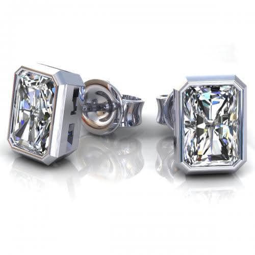 0.25-2.00 CT Radiant Cut Diamonds - Stud Earrings - Primestyle.com