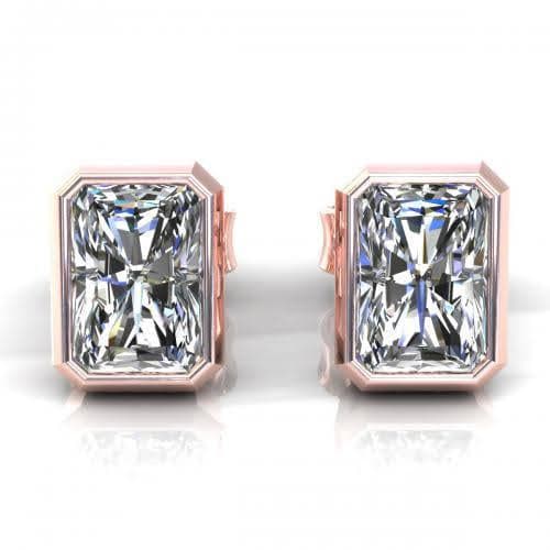 0.25-2.00 CT Radiant Cut Diamonds - Stud Earrings - Primestyle.com
