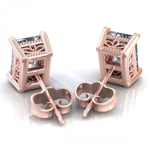 0.25-2.00 CT Radiant Cut Diamonds - Stud Earrings - Primestyle.com