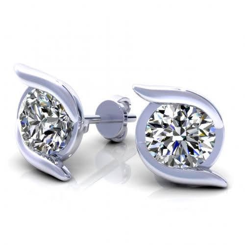 0.25-2.00 CT Round Cut Diamonds - Stud Earrings - Primestyle.com