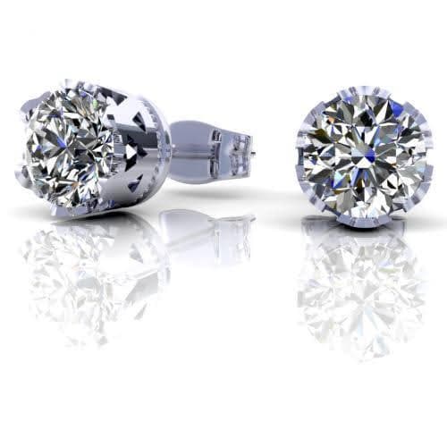 0.25-2.00 CT Round Cut Diamonds - Stud Earrings - Primestyle.com