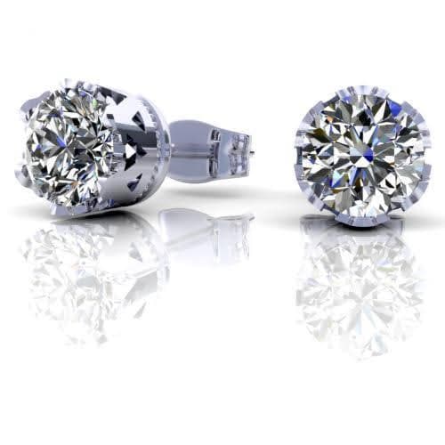 0.25-2.00 CT Round Cut Natural Diamonds - Stud Earrings