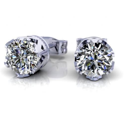 0.25-2.00 CT Round Cut Diamonds - Stud Earrings - Primestyle.com