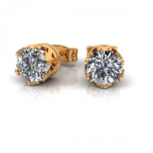 0.25-2.00 CT Round Cut Diamonds - Stud Earrings - Primestyle.com