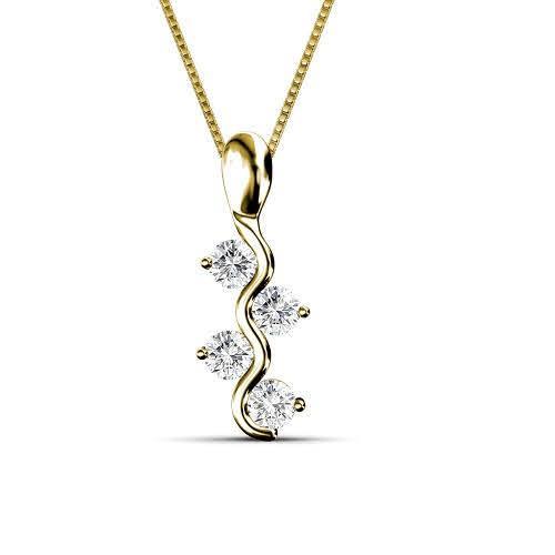 0.25 CT Round Cut Diamonds - Diamond Pendant - Primestyle.com