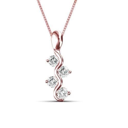 0.25 CT Round Cut Diamonds - Diamond Pendant - Primestyle.com