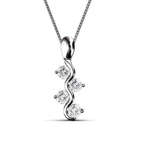 0.25 CT Round Cut Diamonds - Diamond Pendant - Primestyle.com